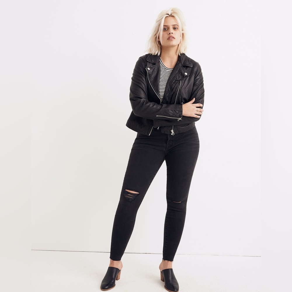 Black High-Rise Skinny Ripped Women's Jeans